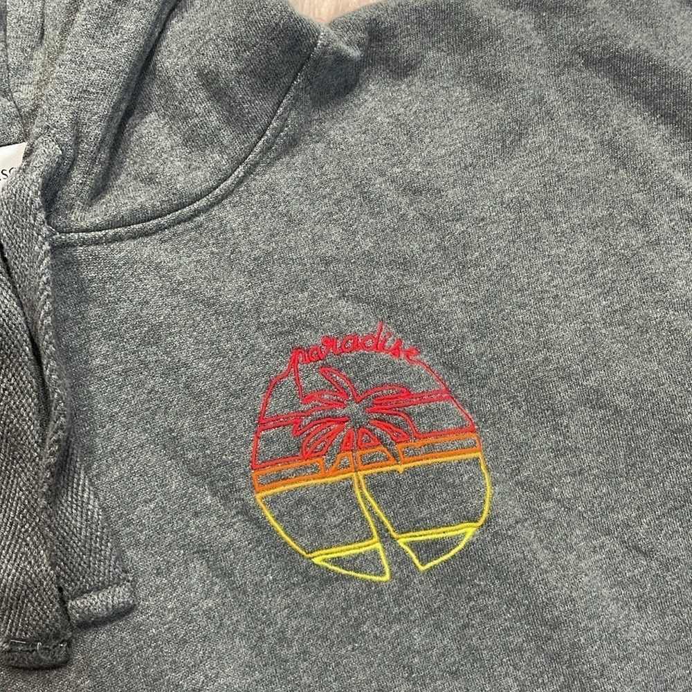 Maison Labiche Paris Gray Palm Embroidered Cropped Sweatshirt - Picture 8 of 9